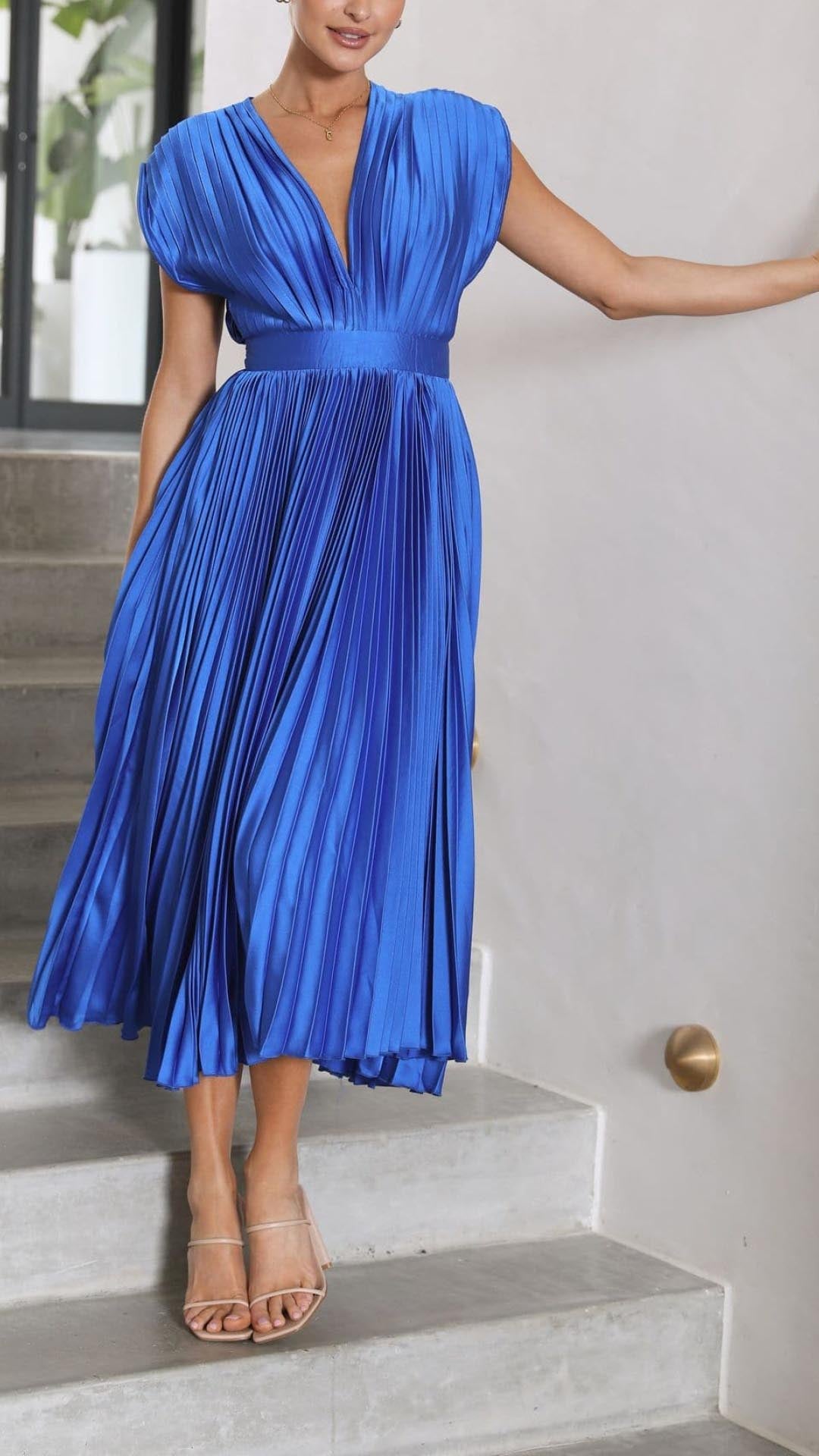 NOUVEAU RICHE Maxi-Kleid Mit Tiefem V Ausschnitt Und Rückenverschluss
