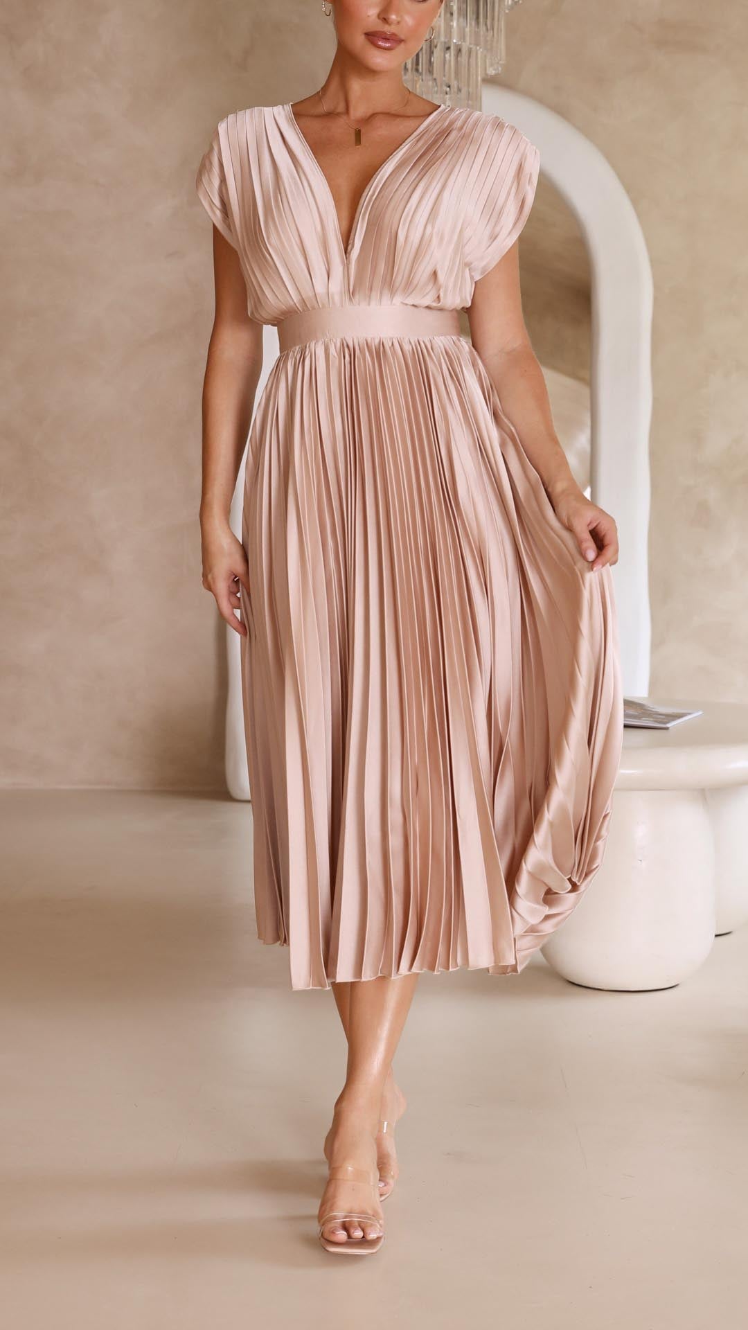 NOUVEAU RICHE Maxi-Kleid Mit Tiefem V Ausschnitt Und Rückenverschluss