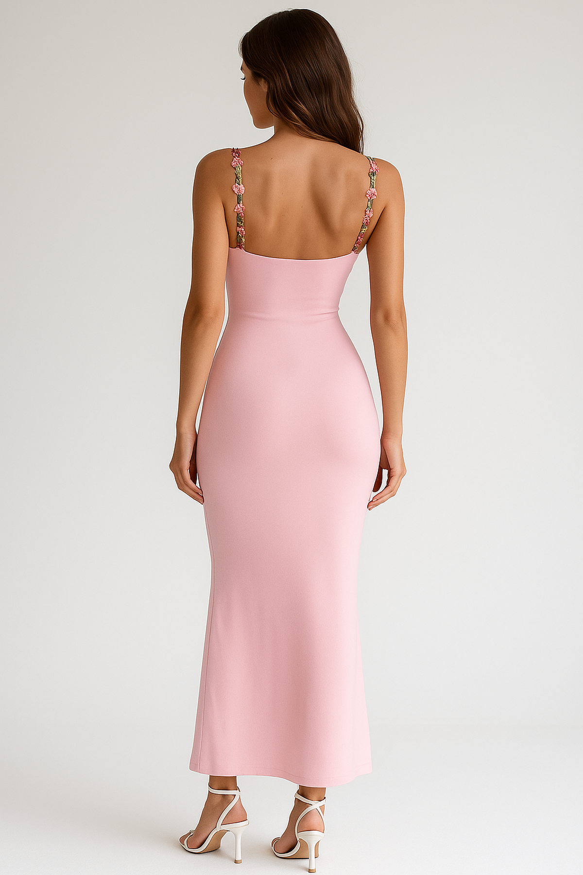 NOUVEAU RICHE Figurbetontes Maxikleid Mit Rückenfrei Und Patchwork-Print