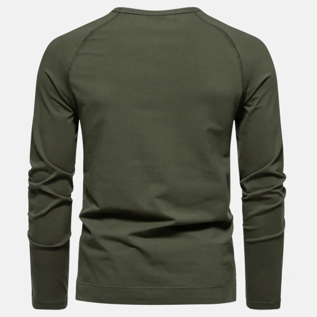 NOUVEAU RICHE Henley Shirt Herren Langarm Klassischen Stil Pflegeleicht