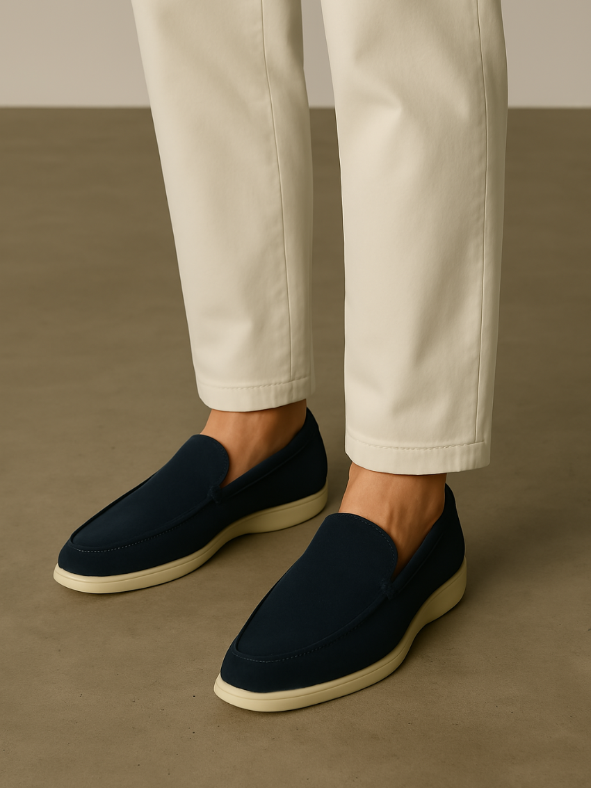 NOUVEAU RICHE Herren Mokassins Marineblau Größe 42 Wildleder