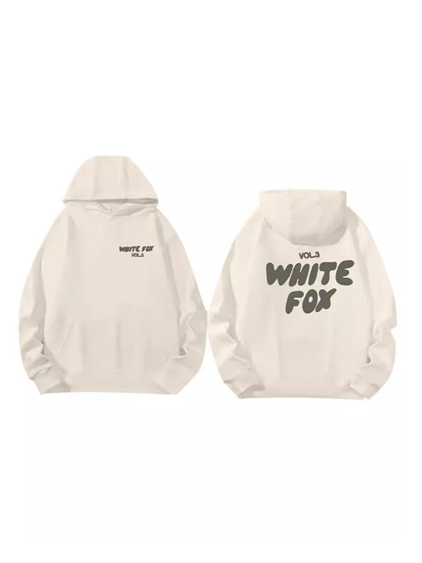 NOUVEAU RICHE Oversize Hoodie Mehrfarbiger Buchstaben Print 2000er Retro Aprikose