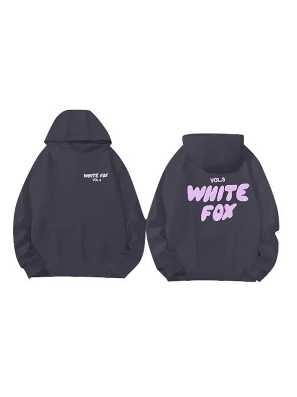 NOUVEAU RICHE Oversize Hoodie Mehrfarbiger Buchstaben Print 2000er Retro Grau