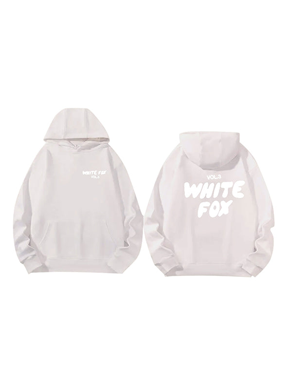 NOUVEAU RICHE Oversize Hoodie Mehrfarbiger Buchstaben Print 2000er Retro Silber