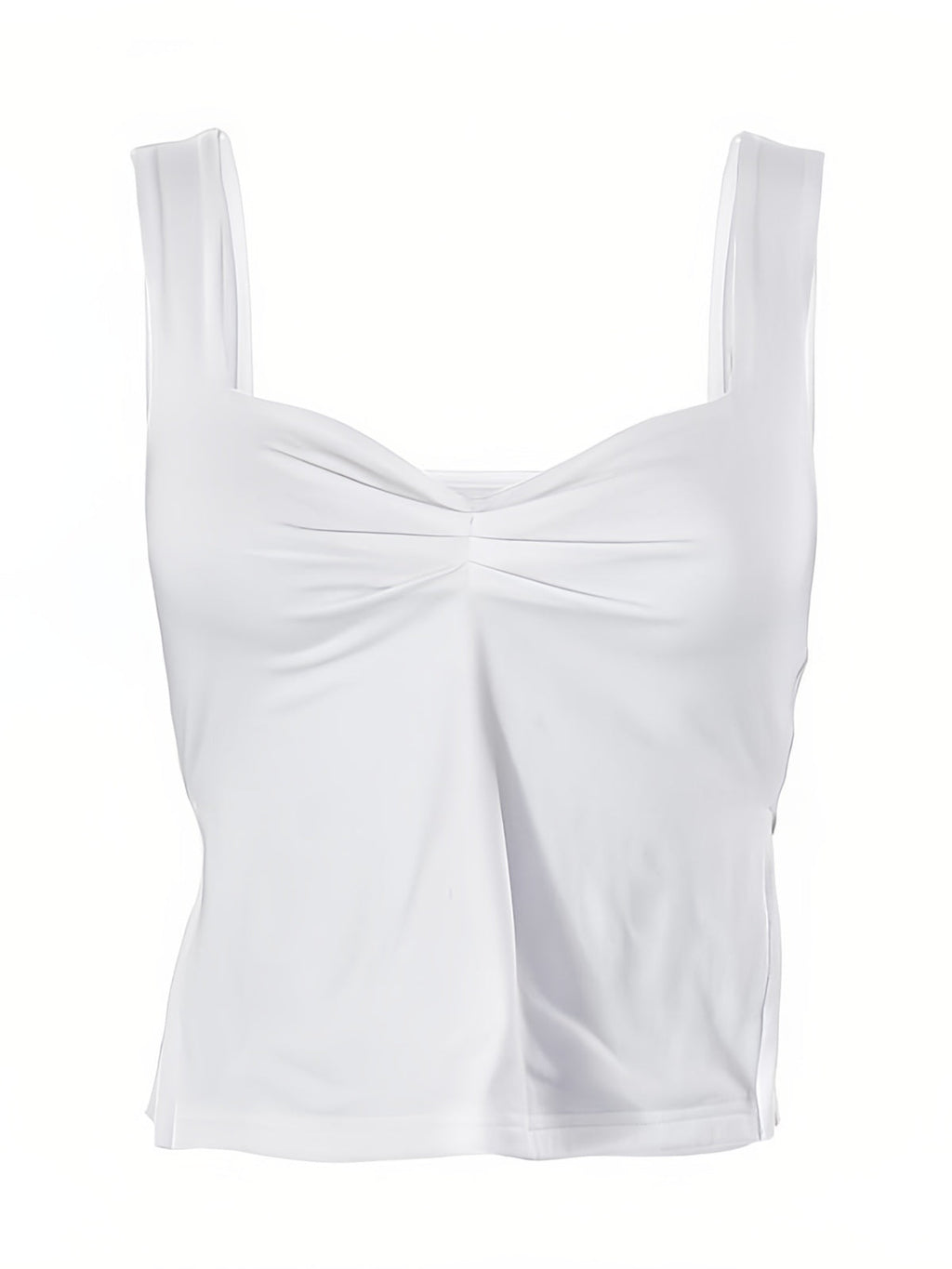 NOUVEAU RICHE Mehrfarbiges Plissiertes Ärmellose Crop Tanktop Mit Schlitz Weiß
