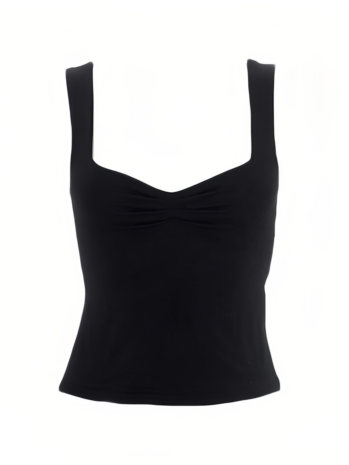 NOUVEAU RICHE Mehrfarbiges Plissiertes Ärmellose Crop Tanktop Mit Schlitz Schwarz