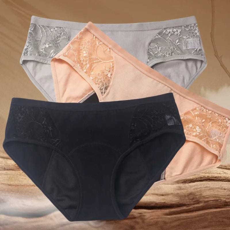 NOUVEAU RICHE Damen Menstruationshöschen Baumwolle Hohe Taille Erweitern