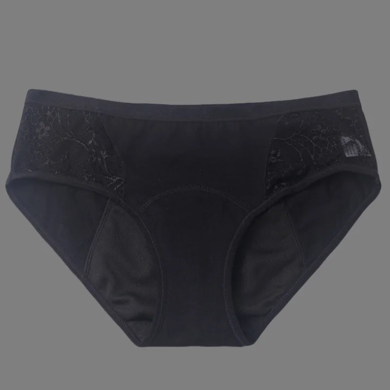 NOUVEAU RICHE Damen Menstruationshöschen Baumwolle Hohe Taille Erweitern Schwarz