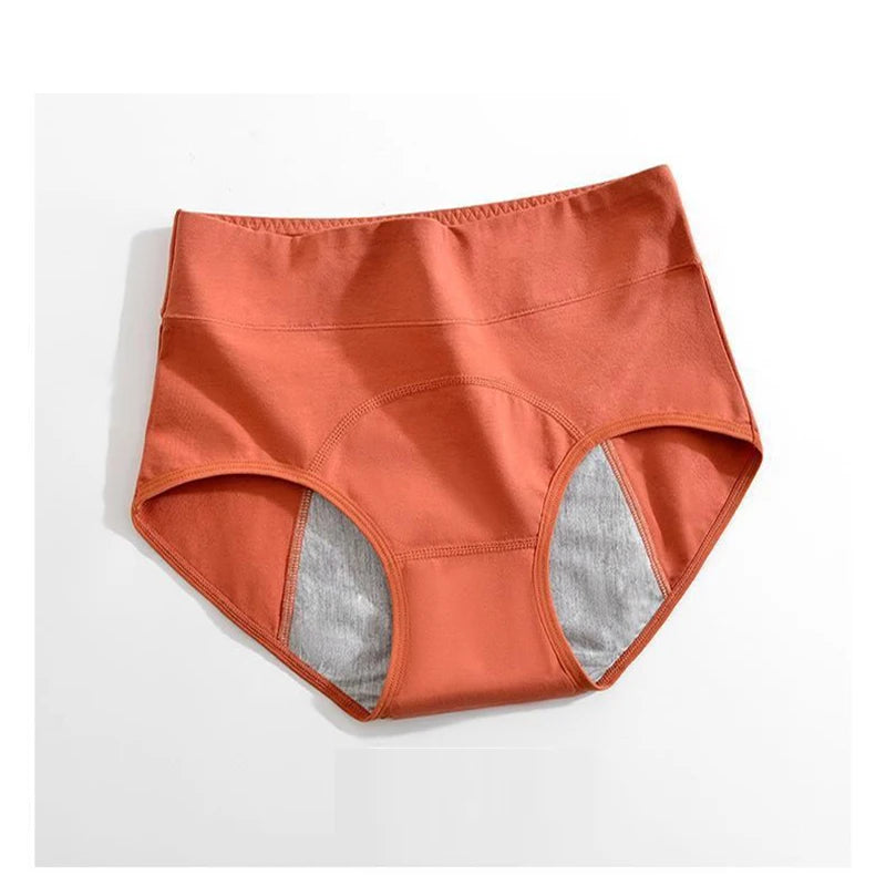 NOUVEAU RICHE Damen Menstruationshöschen Baumwolle Taille Auslaufsicher Orange