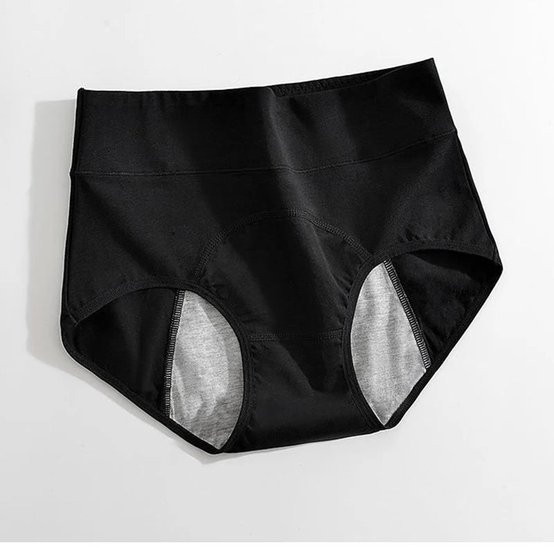 NOUVEAU RICHE Damen Menstruationshöschen Baumwolle Taille Auslaufsicher Schwarz