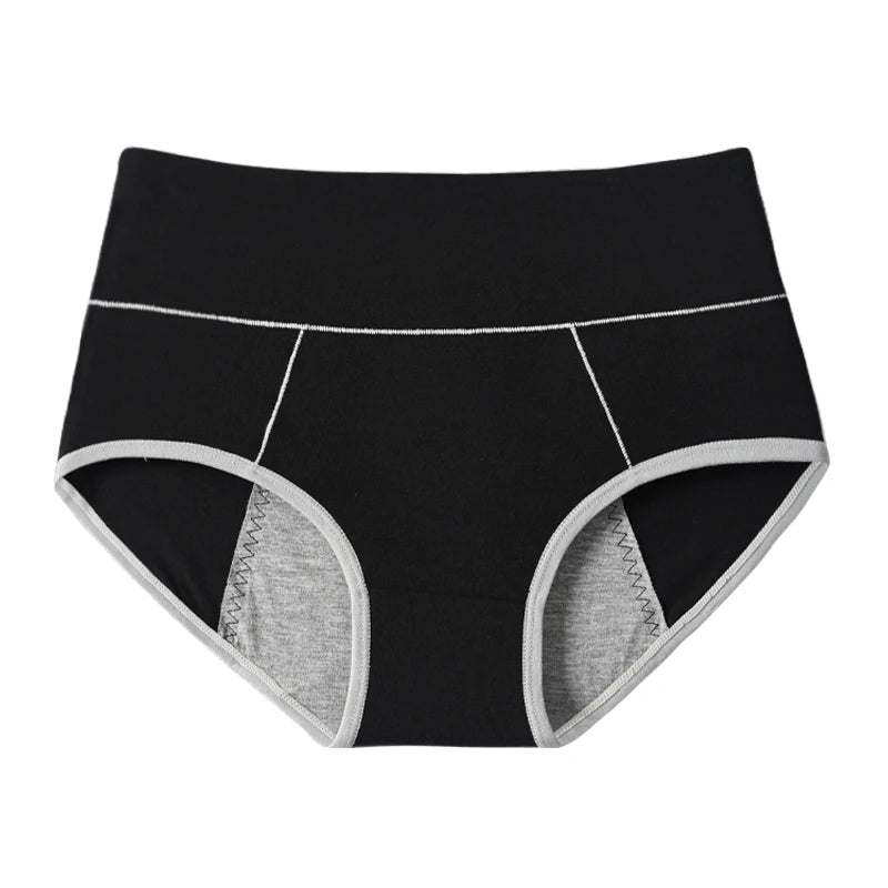 NOUVEAU RICHE Damen Menstruationshöschen Atmungsaktive Baumwollslips Schwarz