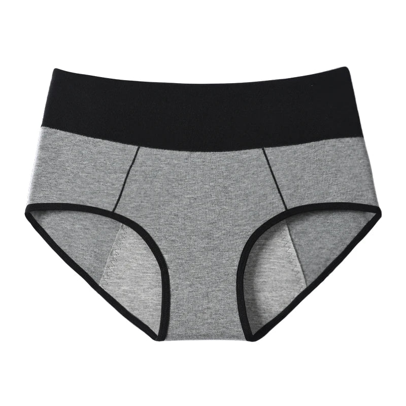 NOUVEAU RICHE Damen Menstruationshöschen Atmungsaktive Baumwollslips Grau