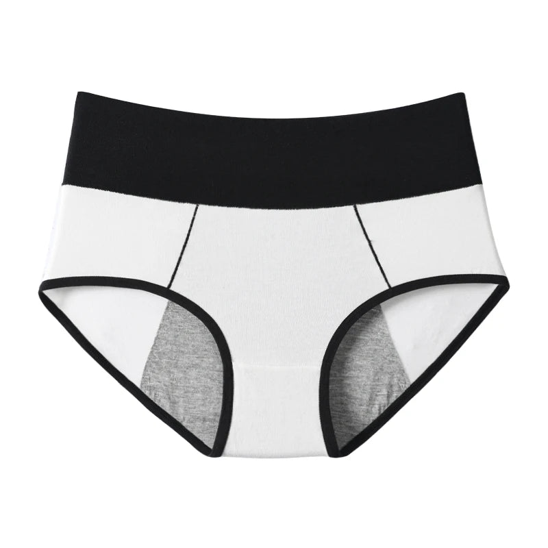 NOUVEAU RICHE Damen Menstruationshöschen Atmungsaktive Baumwollslips Weiß