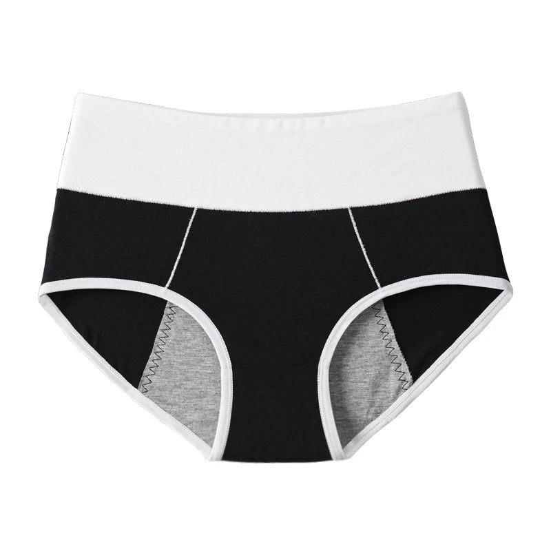 NOUVEAU RICHE Damen Menstruationshöschen Atmungsaktive Baumwollslips Schwarz1