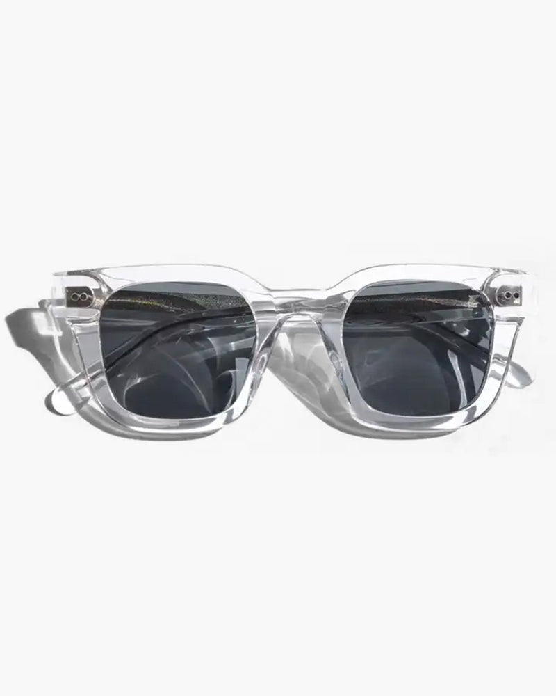 NOUVEAU RICHE Miami Sonnenbrille mit UV-Schutz für Herren und Damen – Schwarz Transparent