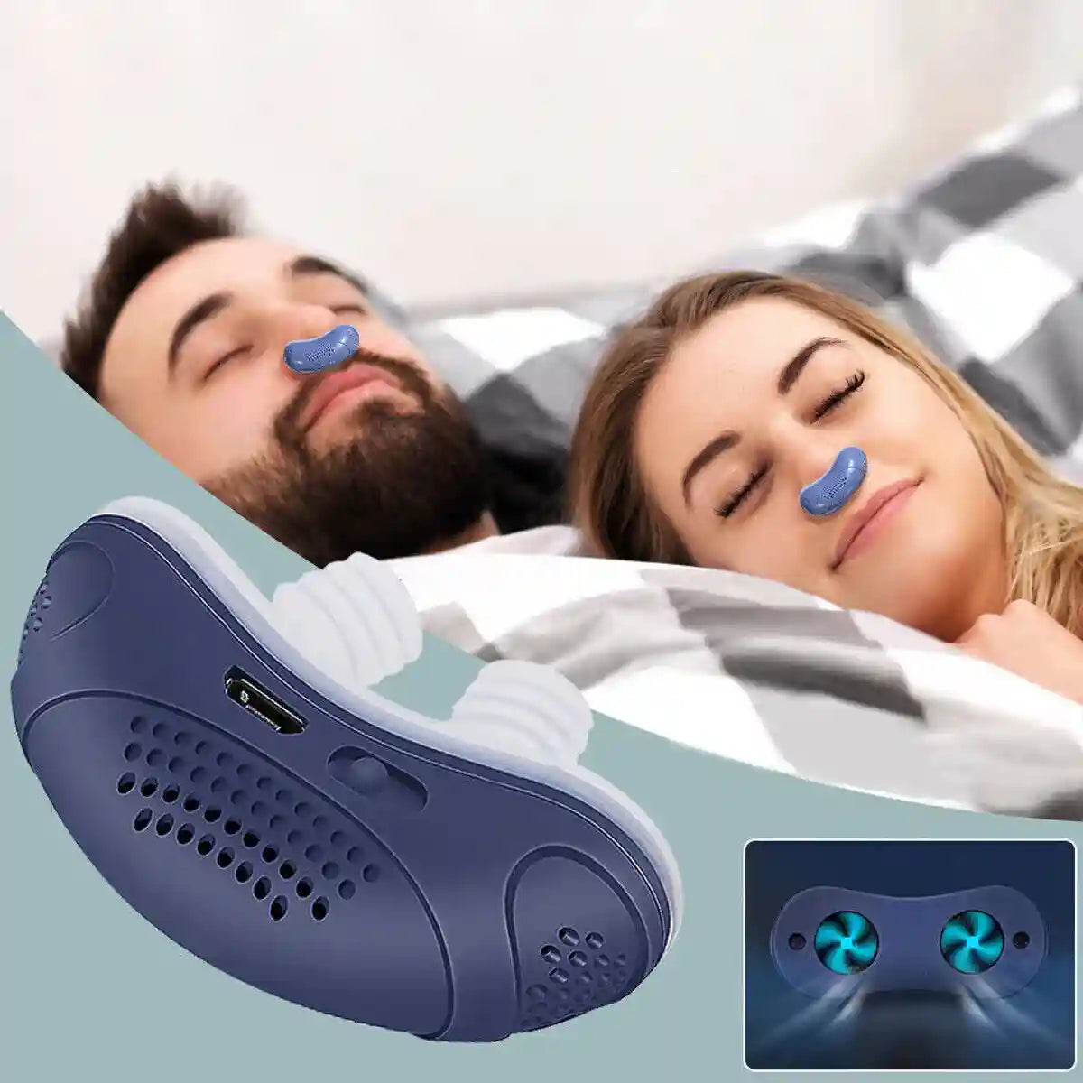 NOUVEAU RICHE Kompaktes Nasengerät ohne Maske – Leises, USB-aufladbares Gerät für die Nase, ohne Bänder oder Schläuche Default