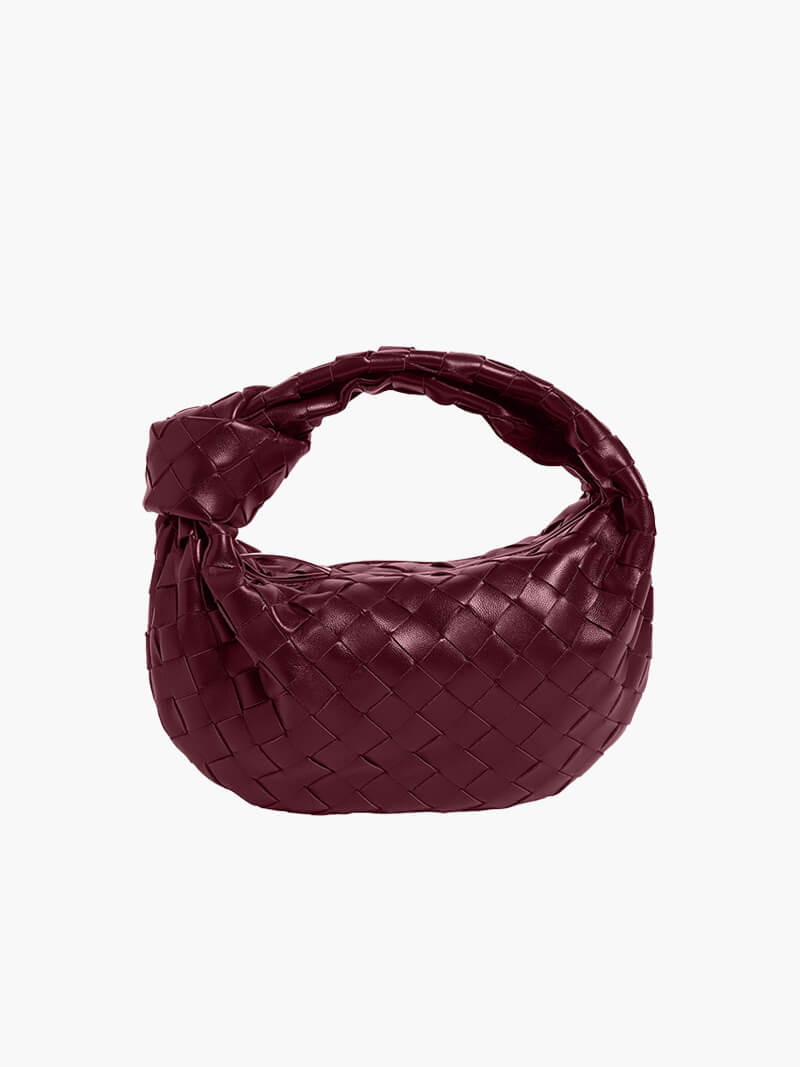 NOUVEAU RICHE Minitasche Aus Kunstleder Mit Geflochtenem Knoten Für Elegante Abendlooks Burgund Einheitsgröße