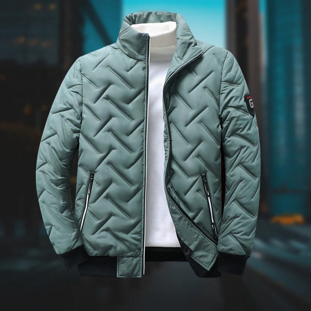 NOUVEAU RICHE Pufferjacke Herren Winter Warm Gefüttert Klassisch Grün