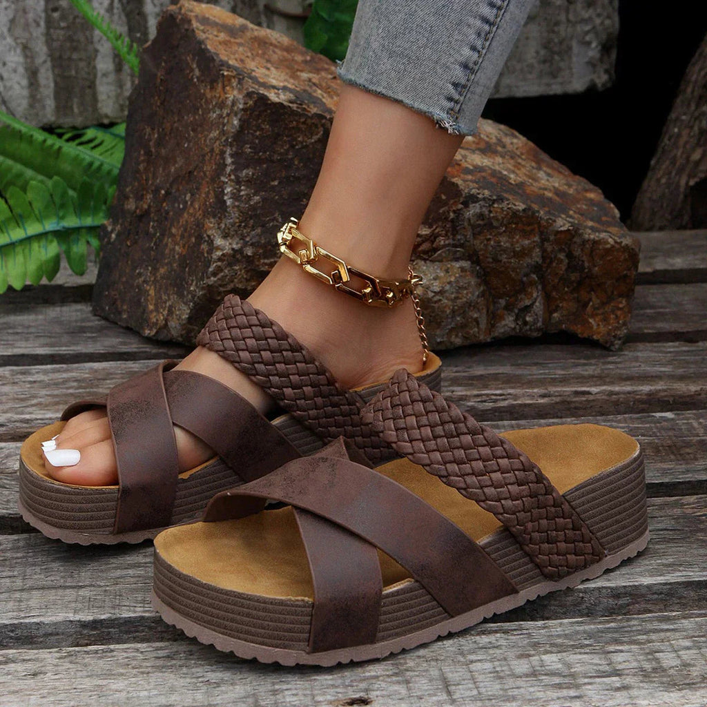 NOUVEAU RICHE Nara | Elegante und bequeme Damen Sommersandalen Braun