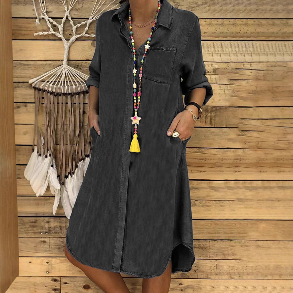 NOUVEAU RICHE Mechi | Elegantes und lässiges Jeans hemdkleid