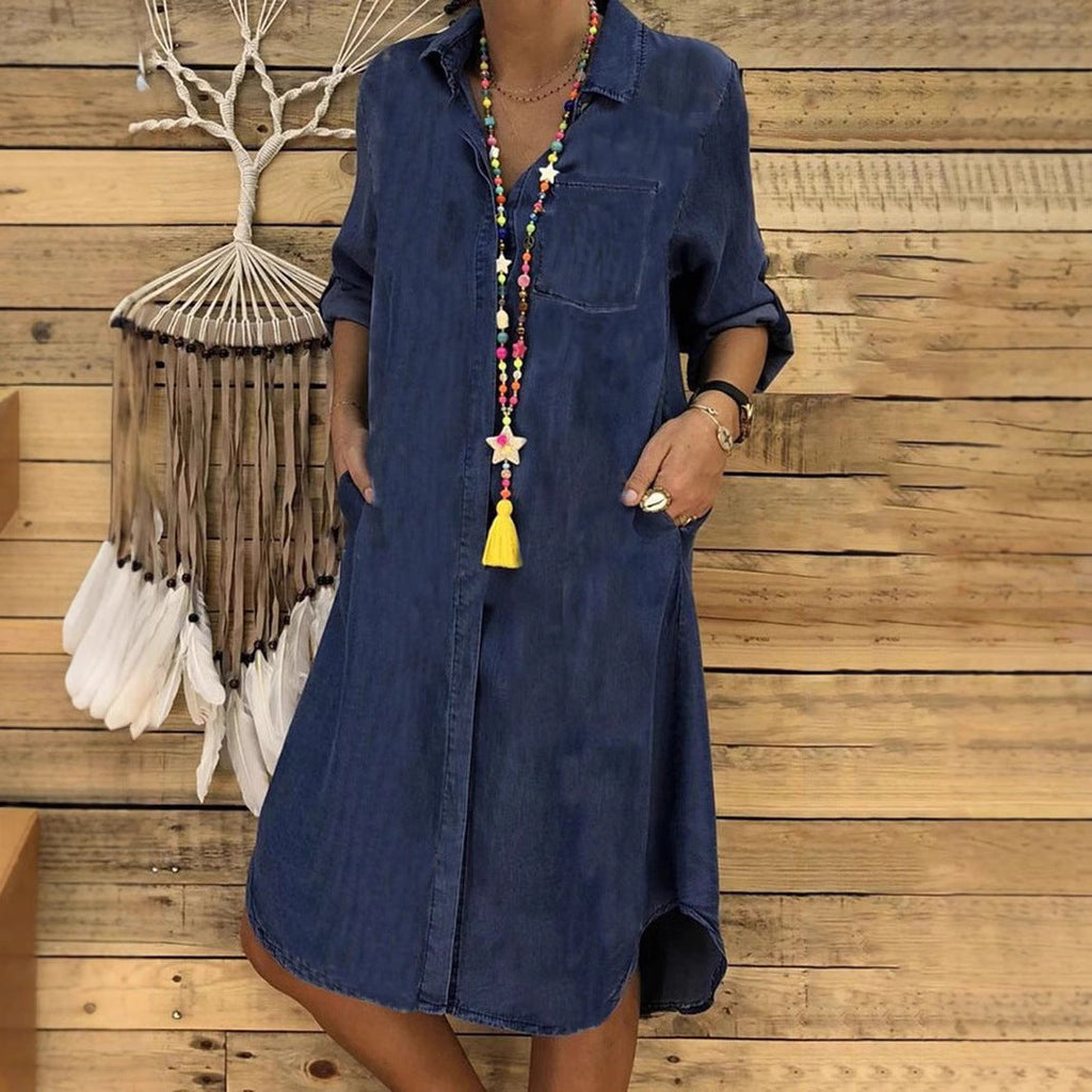 NOUVEAU RICHE Mechi | Elegantes und lässiges Jeans hemdkleid