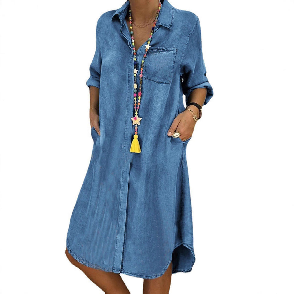 NOUVEAU RICHE Mechi | Elegantes und lässiges Jeans hemdkleid
