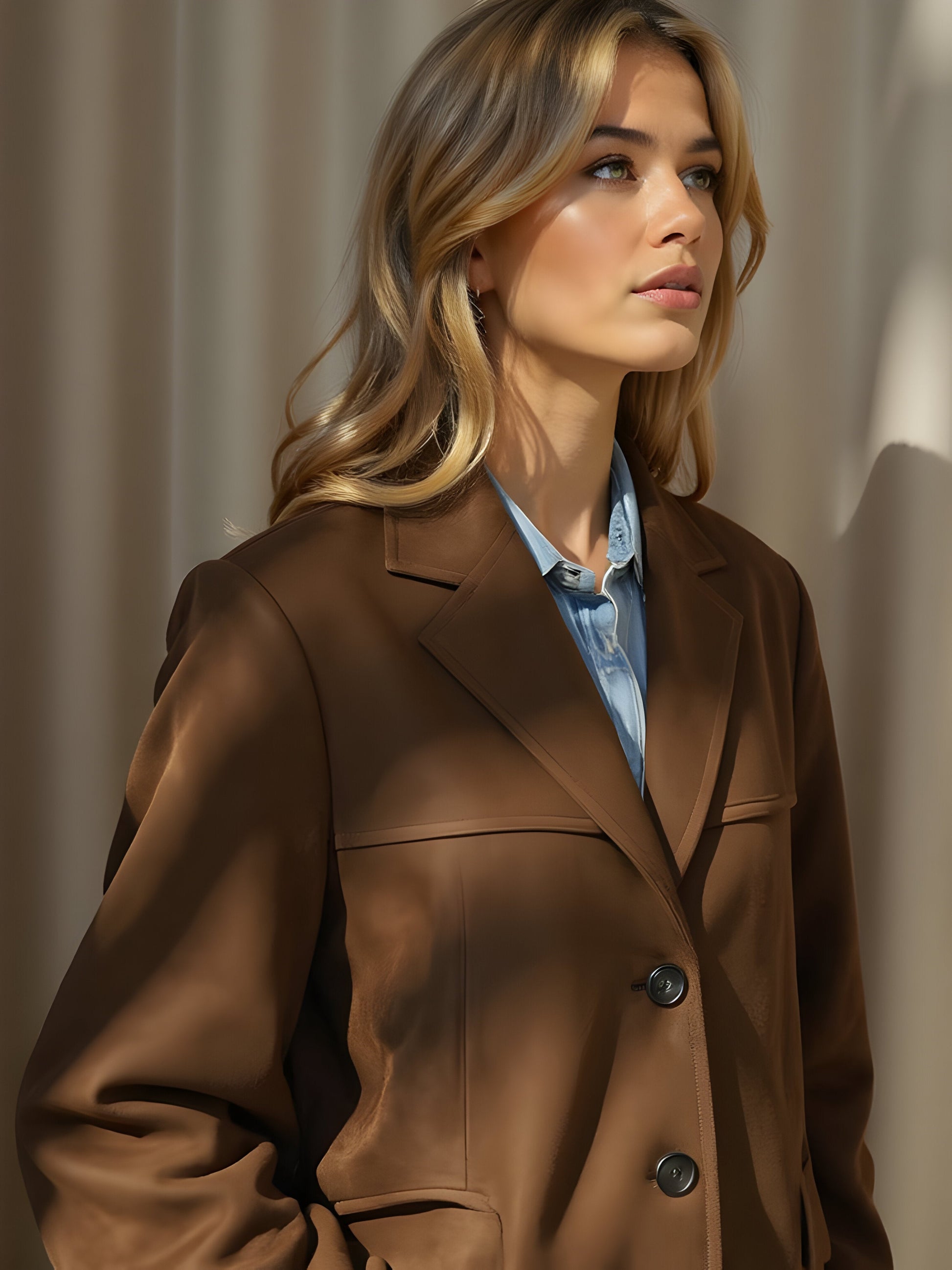 NOUVEAU RICHE Klassische Wildlederjacke Für Zeitlosen Stil Hochwertiges Wildleder Material Elegante Damenjacke Ideal Für Herbst Und Winter