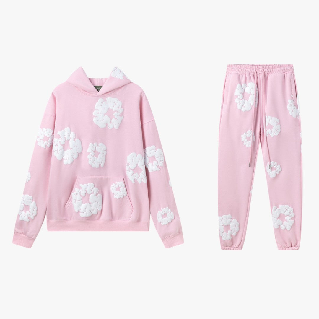 Moderner Unisex Loungewear Set Mit Blumenprint | Hose 4