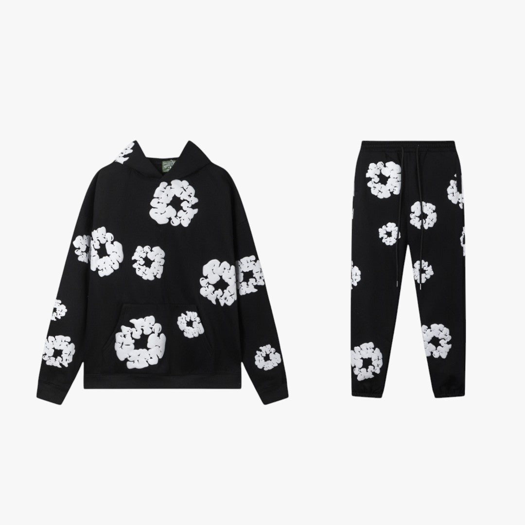 Moderner Unisex Loungewear Set Mit Blumenprint | Hose 7