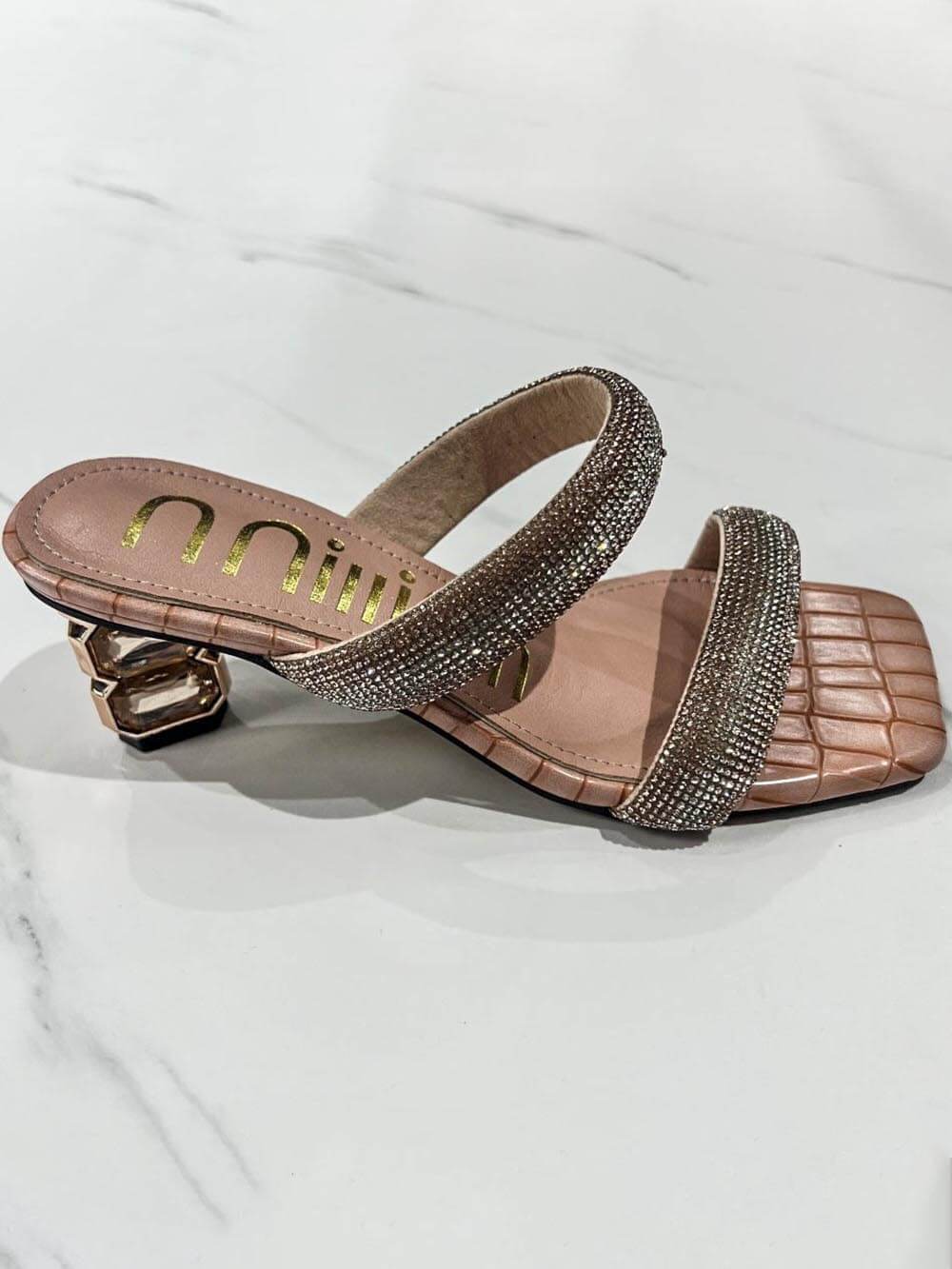 NOUVEAU RICHE Modische Strass Sandalen Mit Hohem Absatz Elegante Glamourösen Damen Schuhe Für Besondere Anlässe Rosa