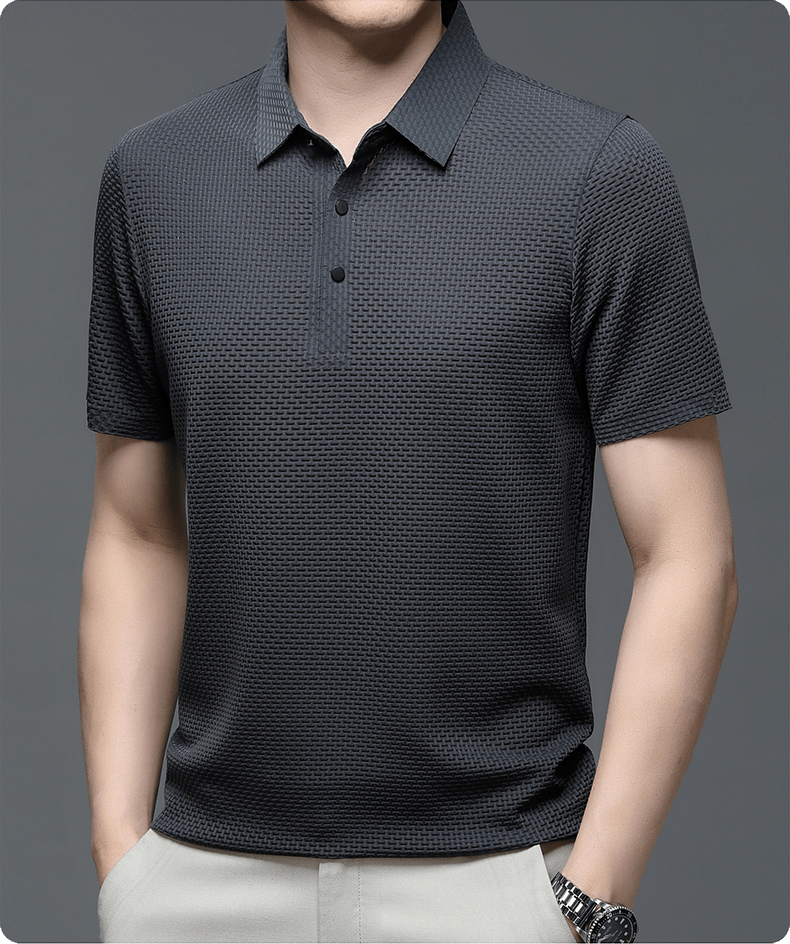 NOUVEAU RICHE Beya | Herren Polohemd – Markante Struktur, Leichtes Material & Business-Casual Stil