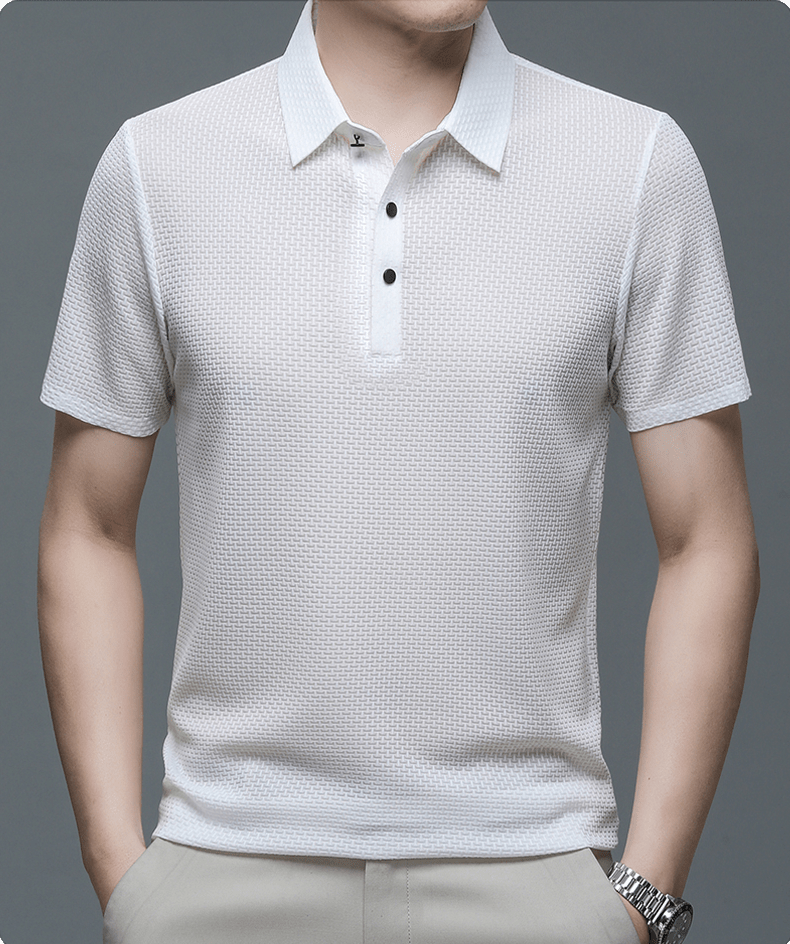 NOUVEAU RICHE Beya | Herren Polohemd – Markante Struktur, Leichtes Material & Business-Casual Stil