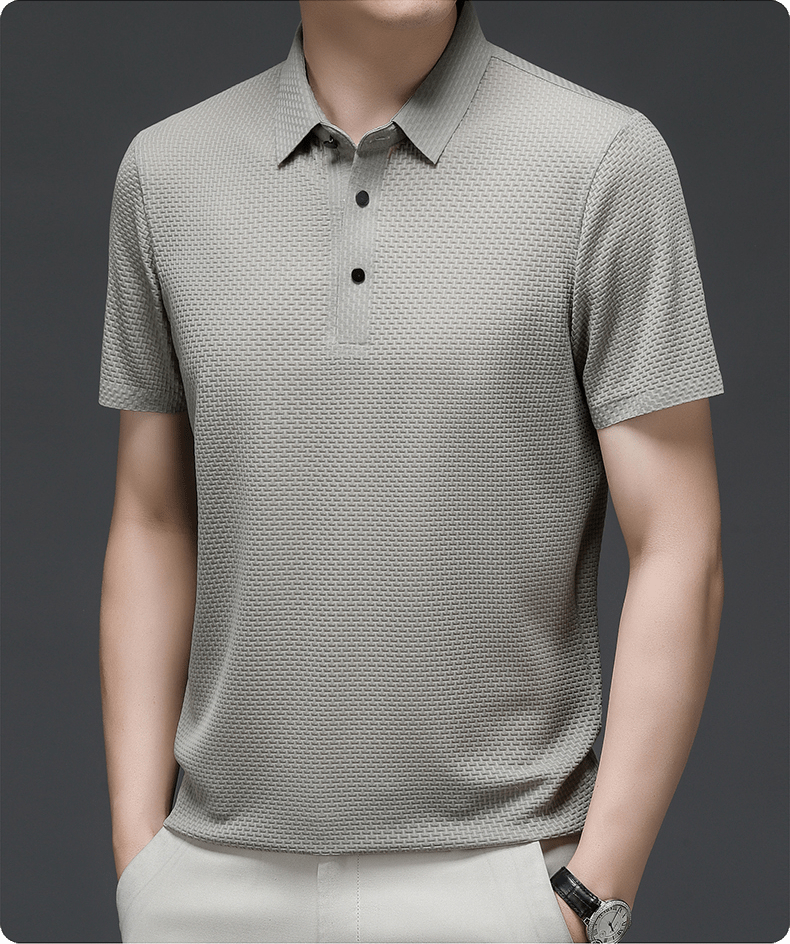 NOUVEAU RICHE Beya | Herren Polohemd – Markante Struktur, Leichtes Material & Business-Casual Stil