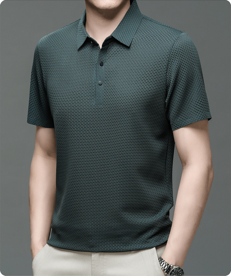 NOUVEAU RICHE Beya | Herren Polohemd – Markante Struktur, Leichtes Material & Business-Casual Stil
