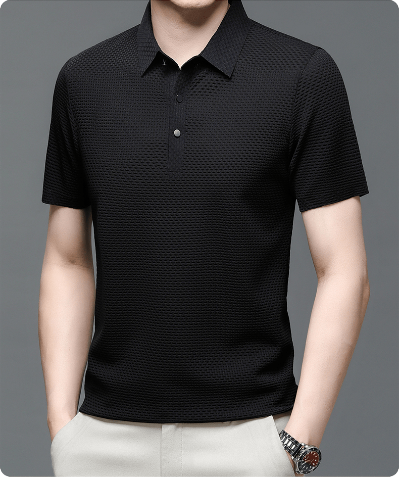 NOUVEAU RICHE Beya | Herren Polohemd – Markante Struktur, Leichtes Material & Business-Casual Stil