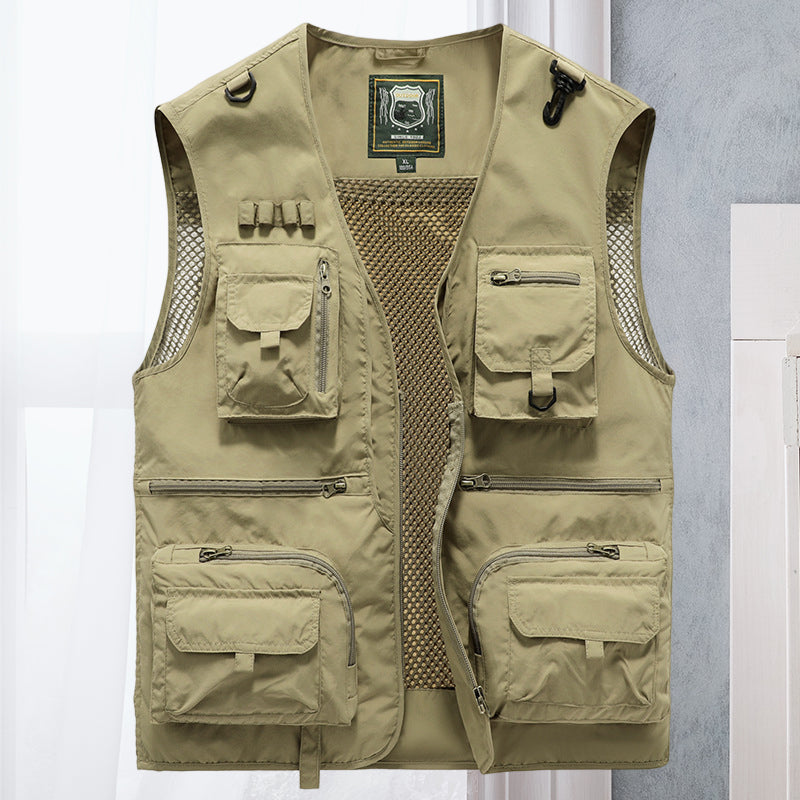 NOUVEAU RICHE Atmungsaktive Leichte Sommerweste Mit Viel Stauraum Khaki