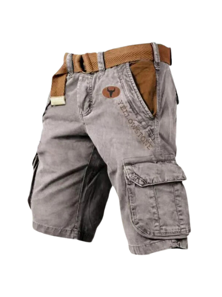 NOUVEAU RICHE Multifunktionale Herren Cargo Shorts Mit Taschen Leicht Grau