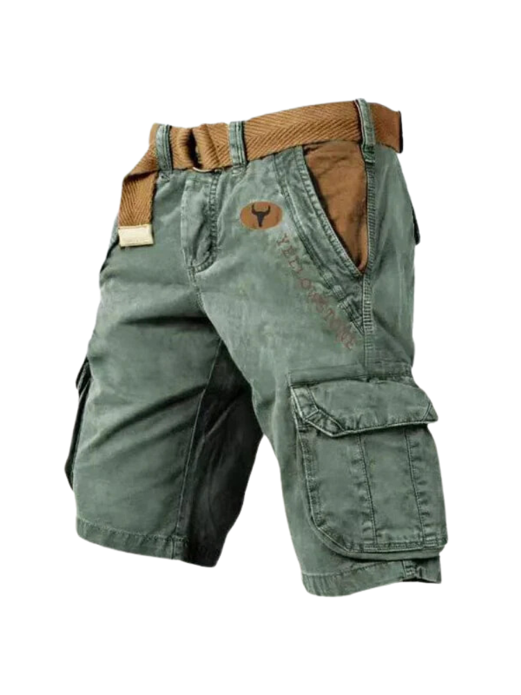 NOUVEAU RICHE Multifunktionale Herren Cargo Shorts Mit Taschen Leicht Grün