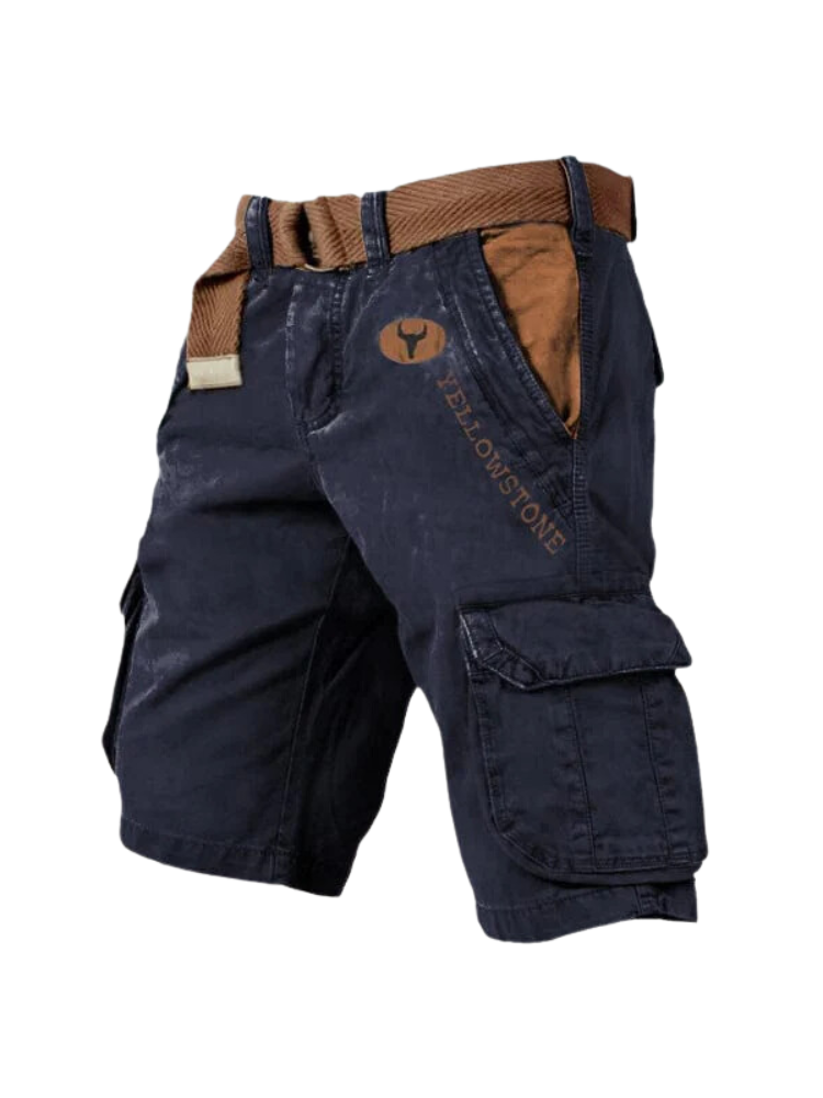 NOUVEAU RICHE Multifunktionale Herren Cargo Shorts Mit Taschen Leicht Blau