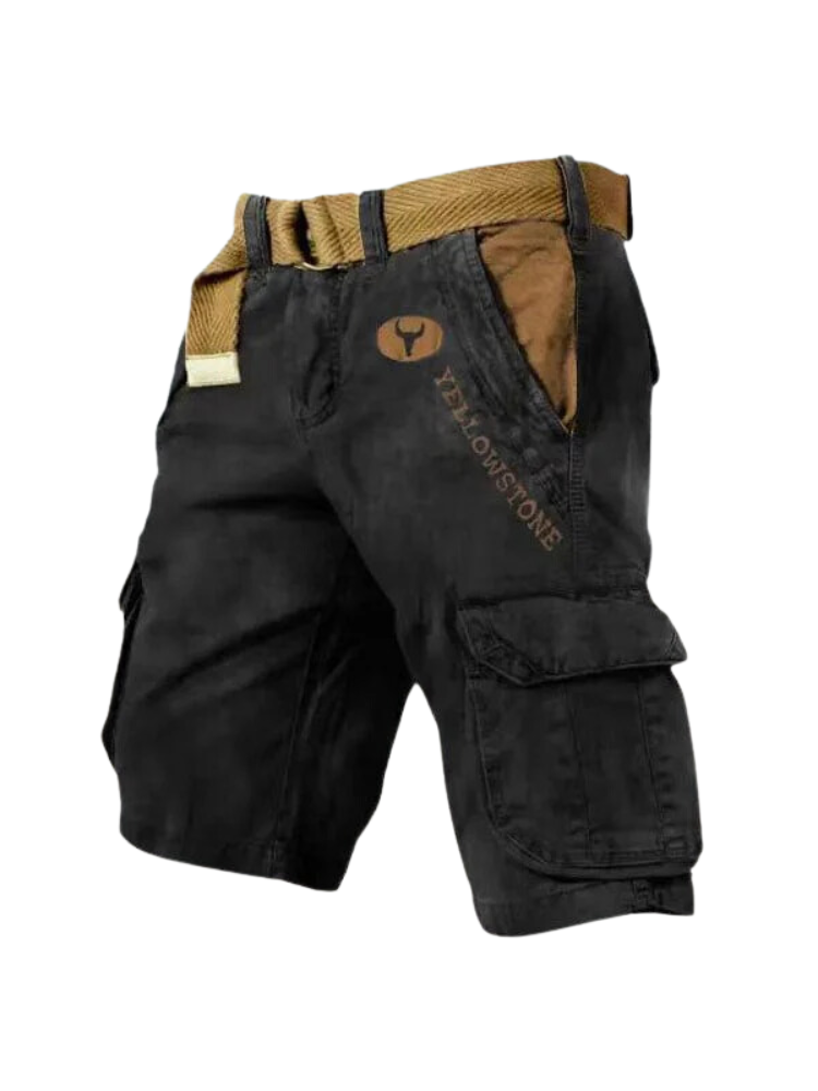 NOUVEAU RICHE Multifunktionale Herren Cargo Shorts Mit Taschen Leicht Schwarz