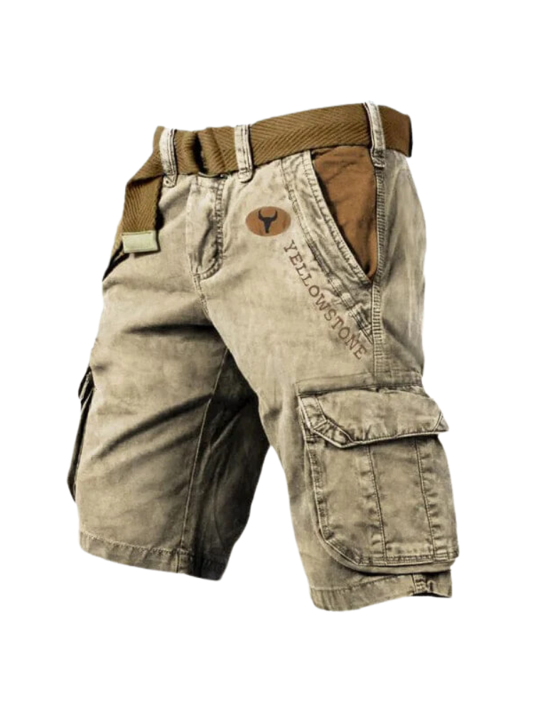 NOUVEAU RICHE Multifunktionale Herren Cargo Shorts Mit Taschen Leicht Khaki