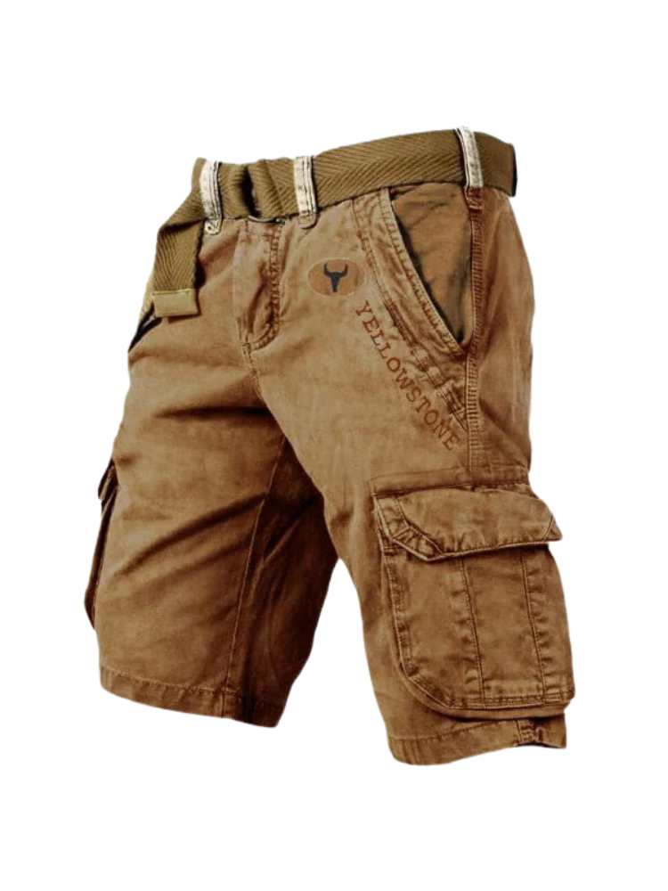 NOUVEAU RICHE Multifunktionale Herren Cargo Shorts Mit Taschen Leicht Braun