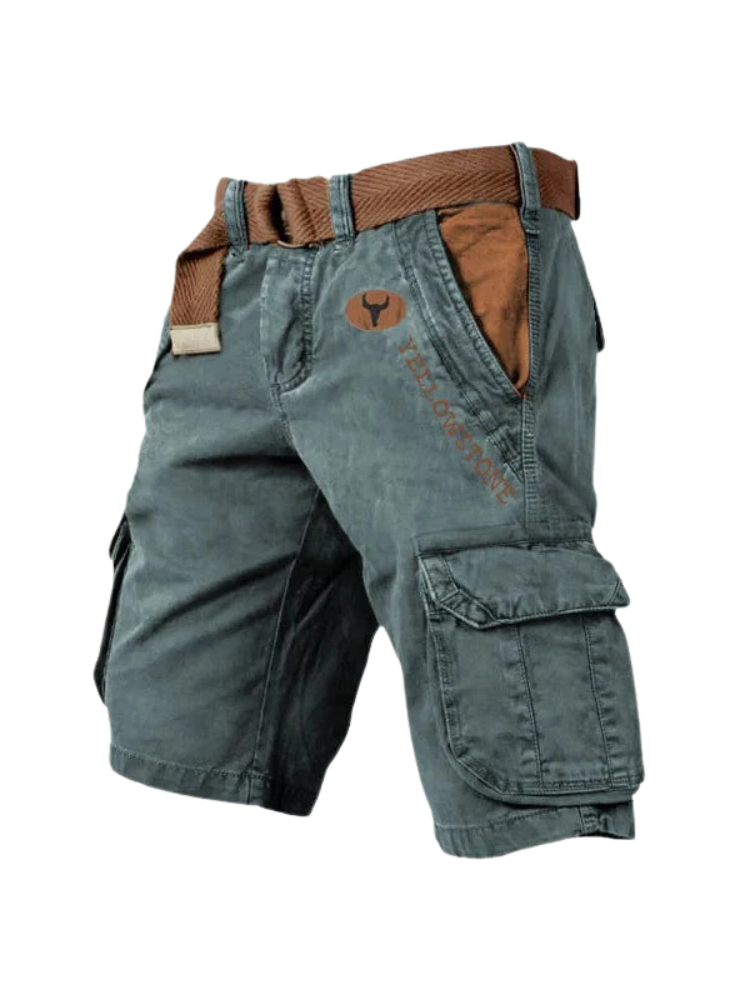 NOUVEAU RICHE Multifunktionale Herren Cargo Shorts Mit Taschen Leicht Hellblau