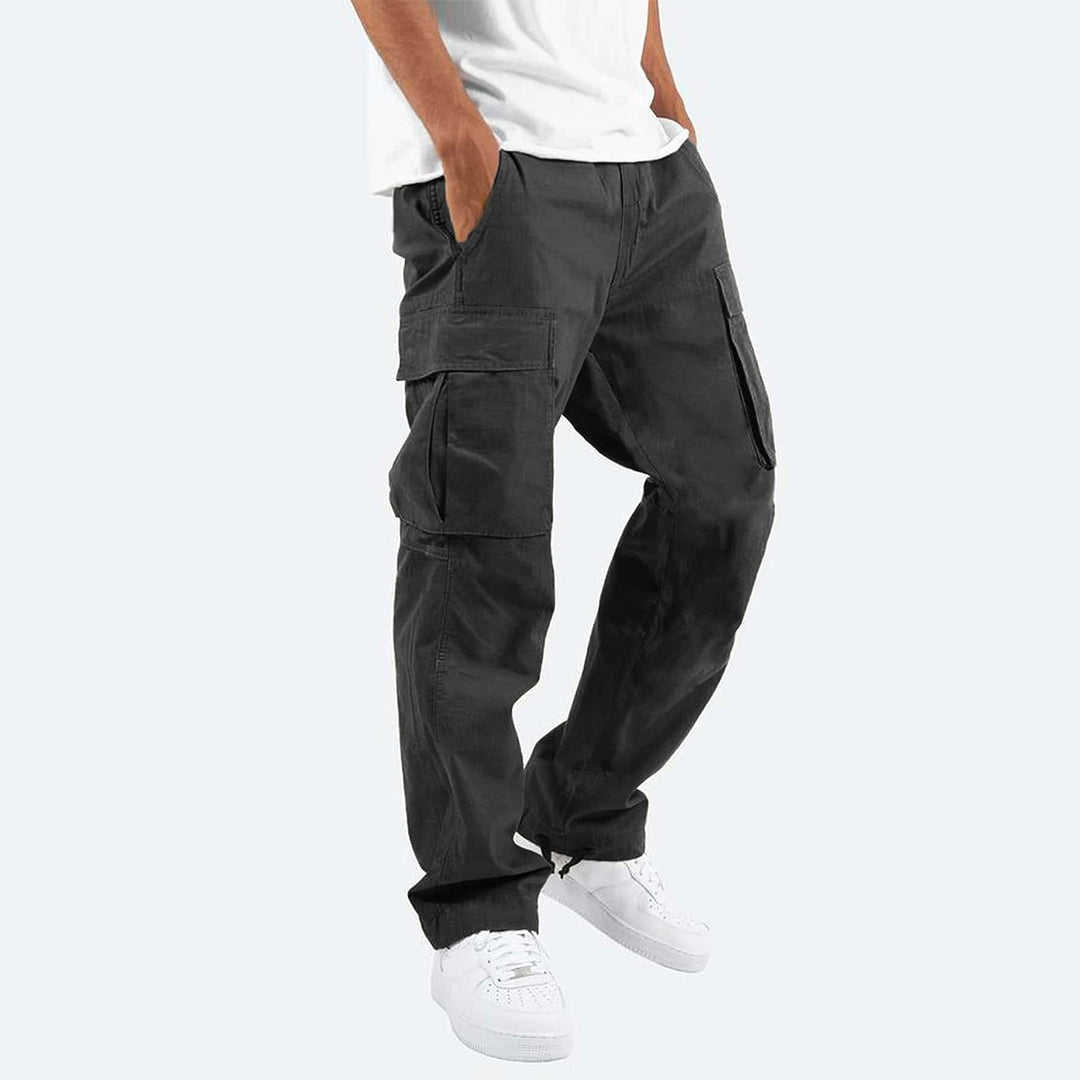 NOUVEAU RICHE Multifunktionale Herren Cargohose Mit Mehreren Taschen Schwarz