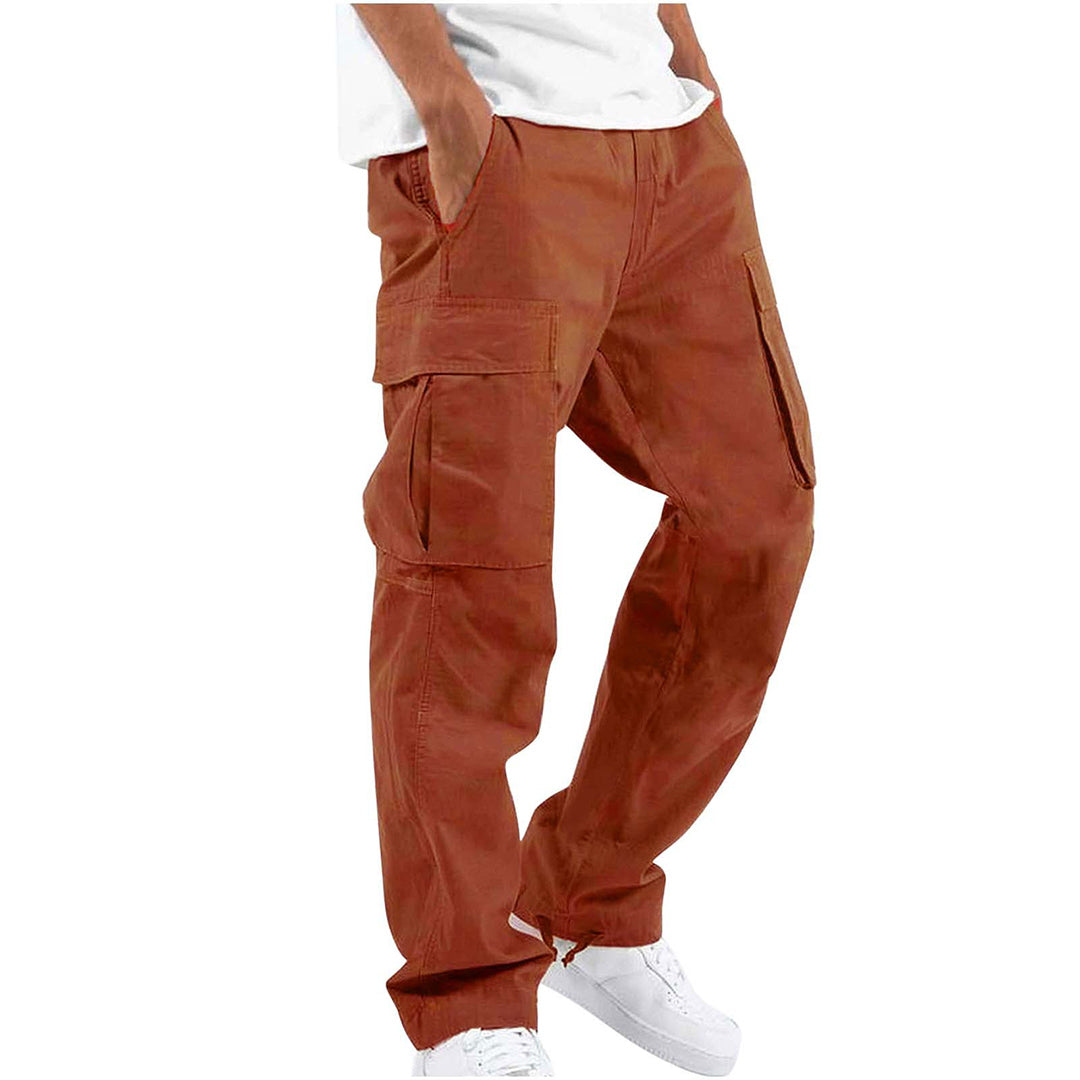 NOUVEAU RICHE Multifunktionale Herren Cargohose Mit Mehreren Taschen Orange
