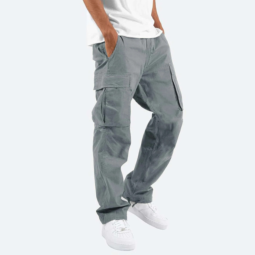 NOUVEAU RICHE Multifunktionale Herren Cargohose Mit Mehreren Taschen Grau