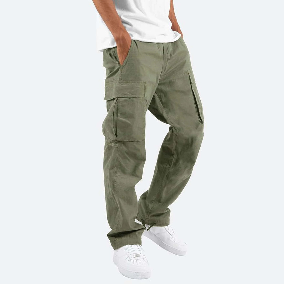 NOUVEAU RICHE Multifunktionale Herren Cargohose Mit Mehreren Taschen Grün