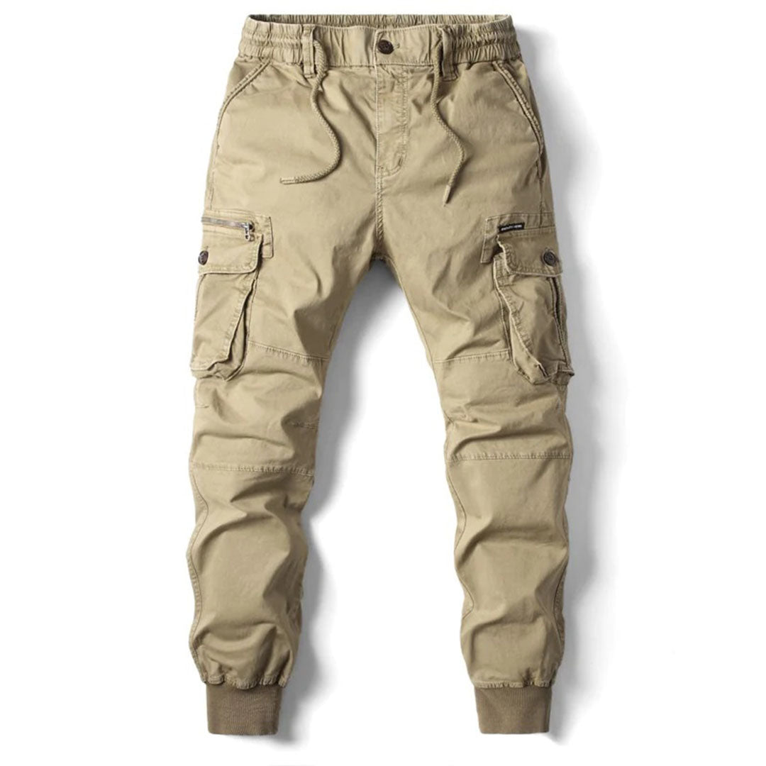 NOUVEAU RICHE Multifunktionale Herren Cargohose Weich Stretch Baumwolle Beige