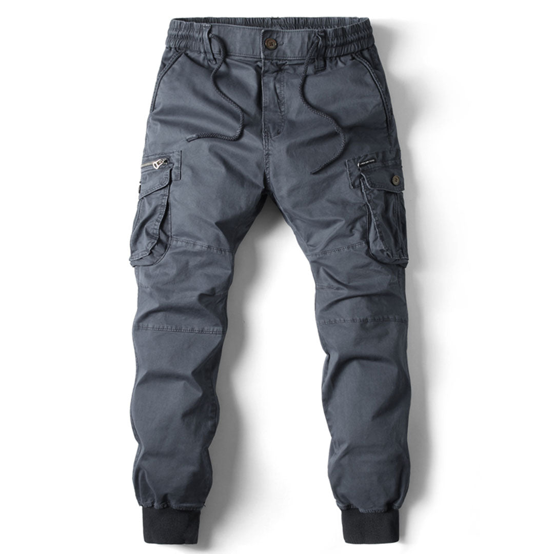 NOUVEAU RICHE Multifunktionale Herren Cargohose Weich Stretch Baumwolle Dunkelgrau