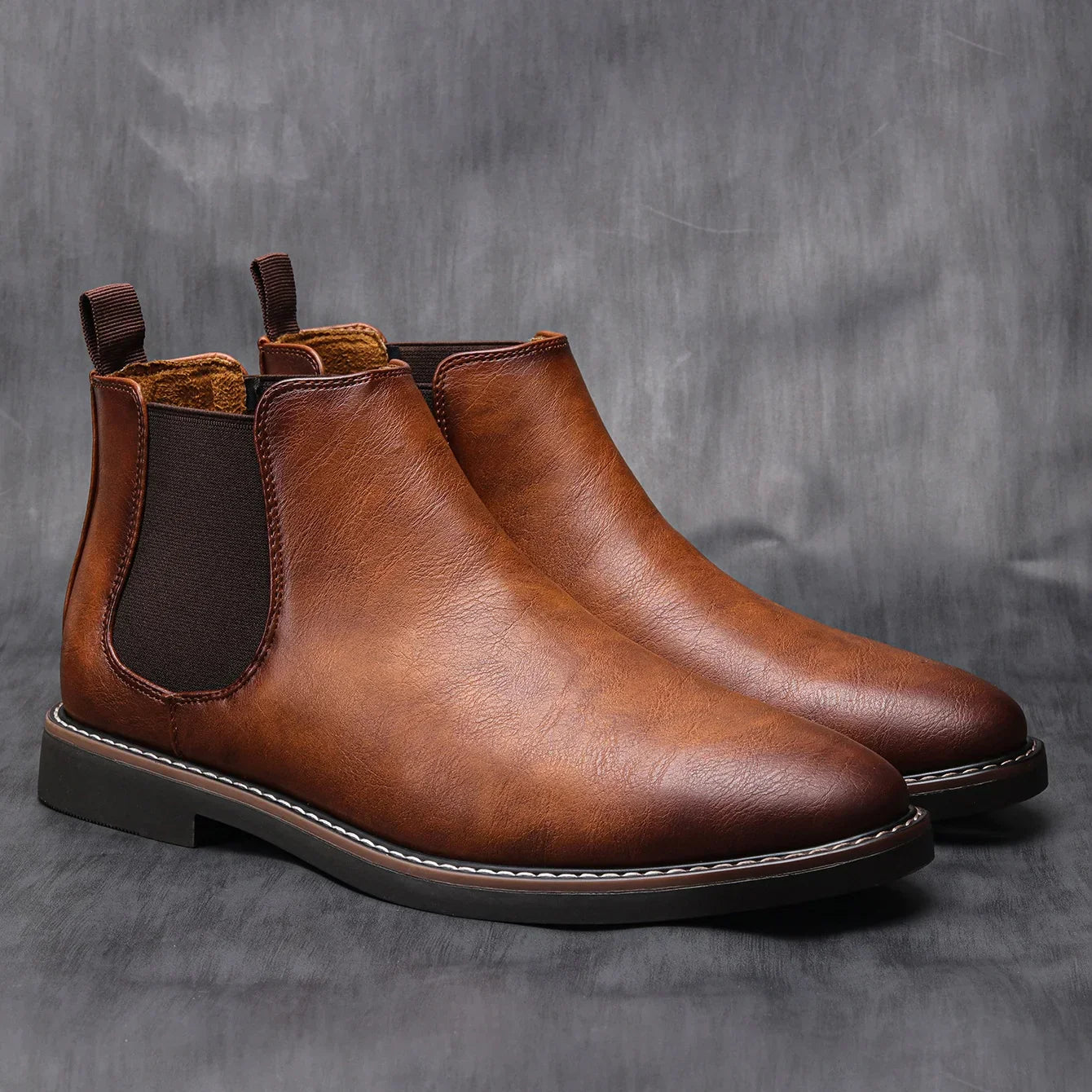 NOUVEAU RICHE Chelsea Stiefel Leder Bequem Komfort Alltagsstil Herren